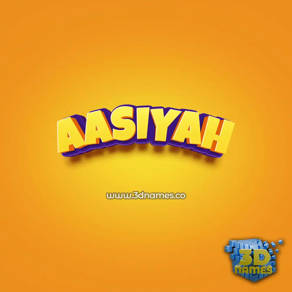 aasiyah in Orange Toon style - 3D name wallpaper