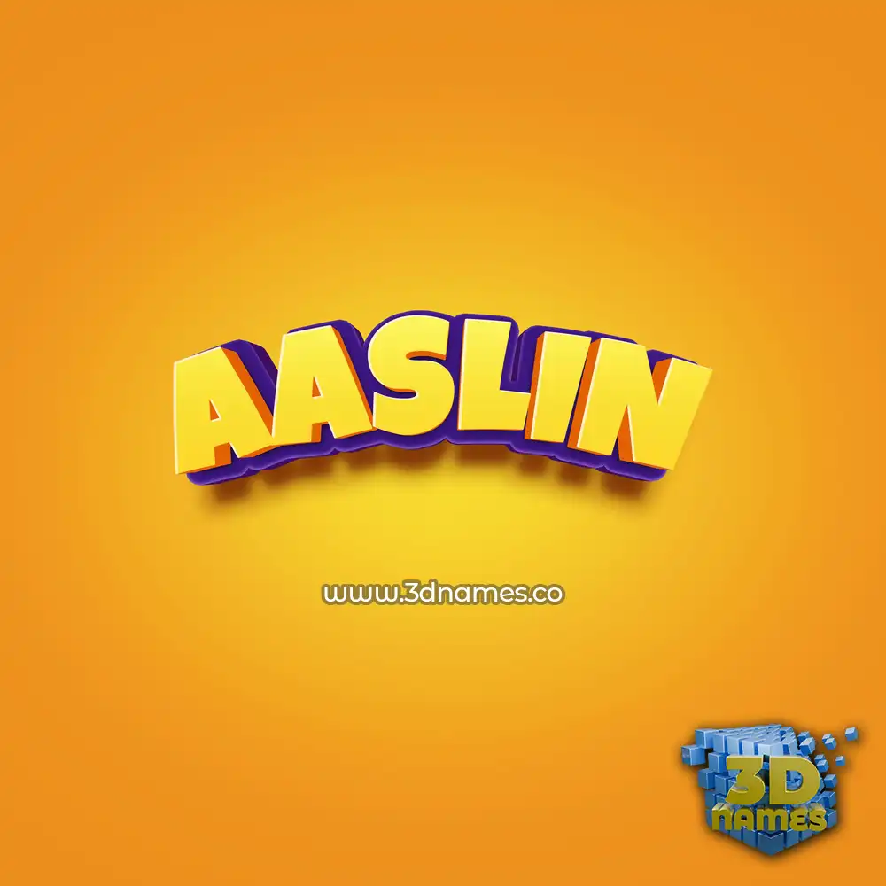 aaslin in Orange Toon style - 3D name wallpaper