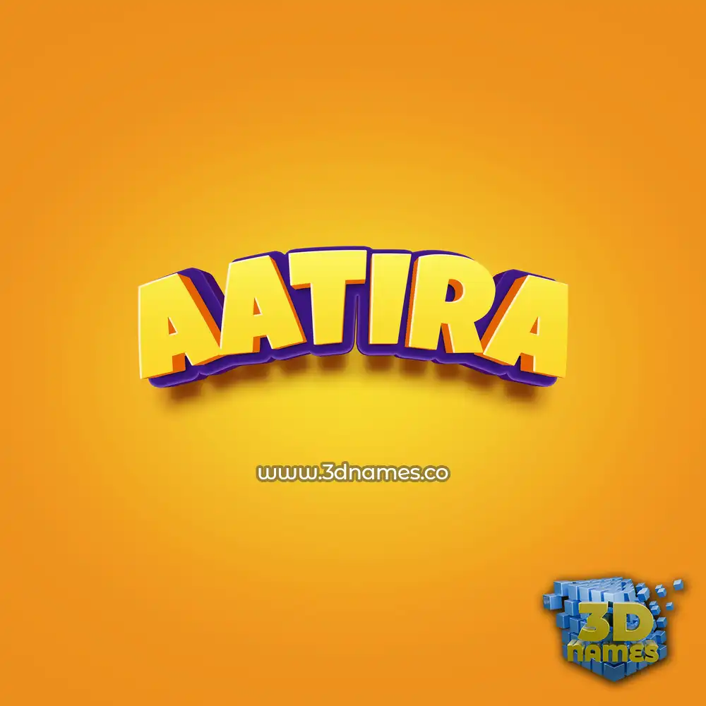 aatira in Orange Toon style - 3D name wallpaper