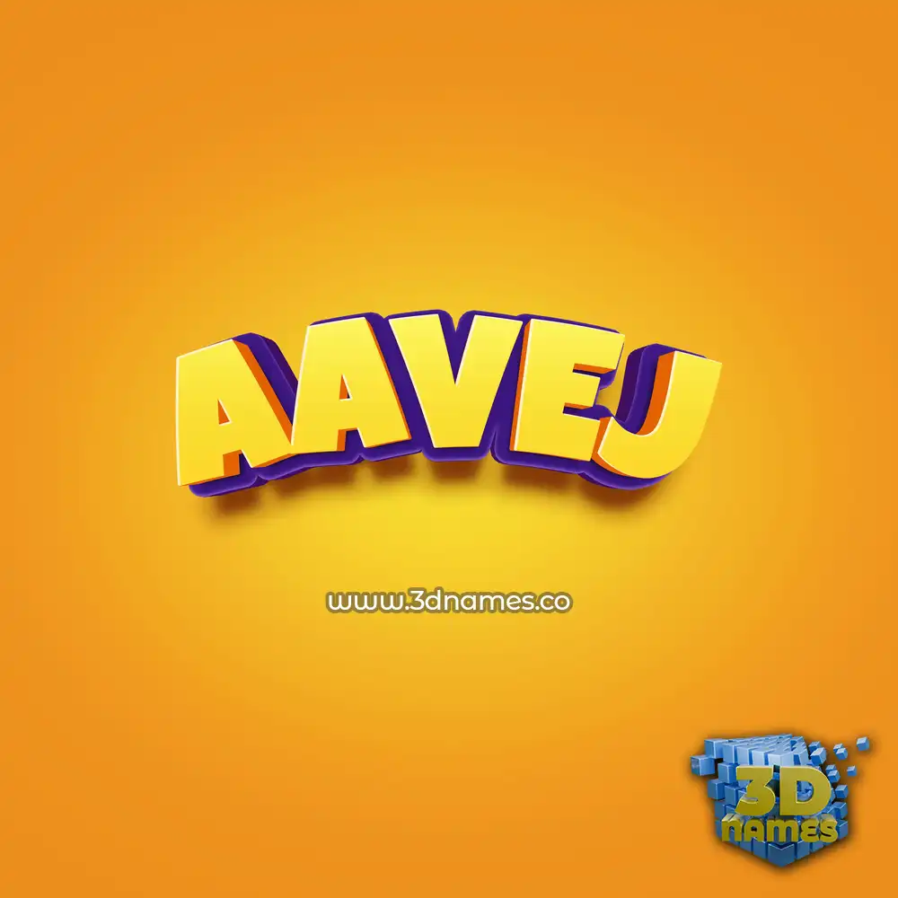 aavej in Orange Toon style - 3D name wallpaper