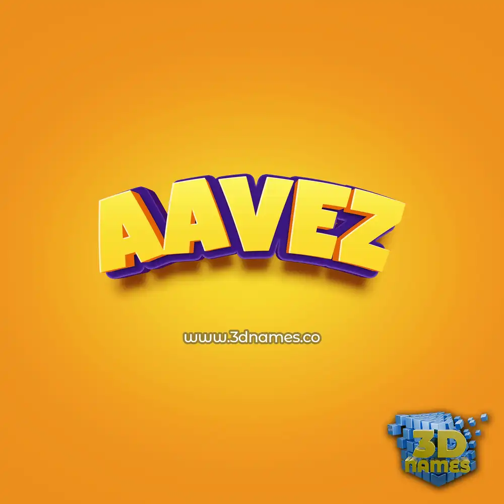 aavez in Orange Toon style - 3D name wallpaper