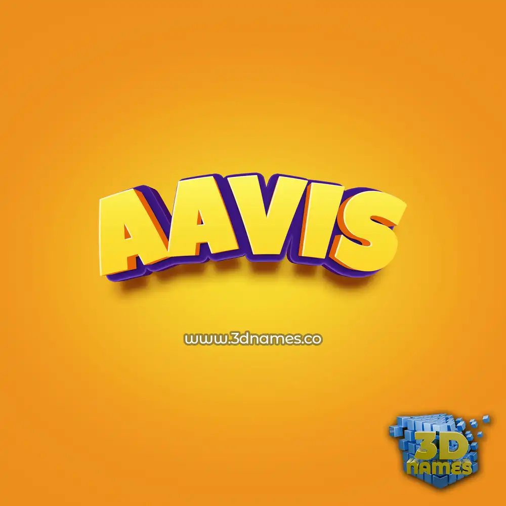 aavis in Orange Toon style - 3D name wallpaper