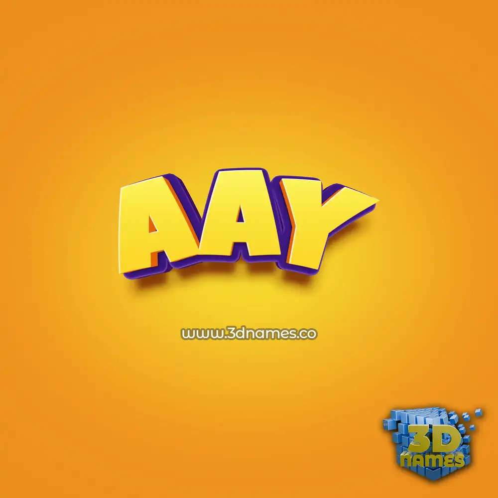 aay in Orange Toon style - 3D name wallpaper