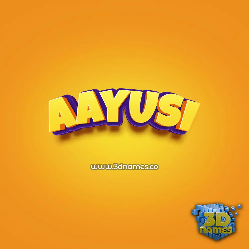 aayusi in Orange Toon style - 3D name wallpaper
