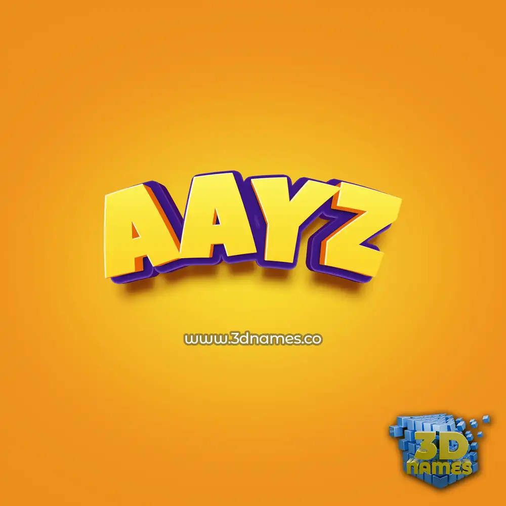 aayz in Orange Toon style - 3D name wallpaper