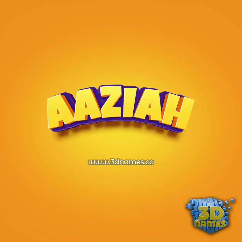 aaziah in Orange Toon style - 3D name wallpaper