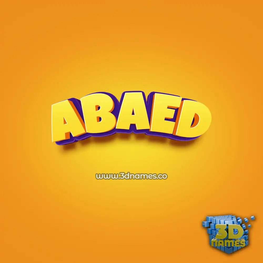 abaed in Orange Toon style - 3D name wallpaper