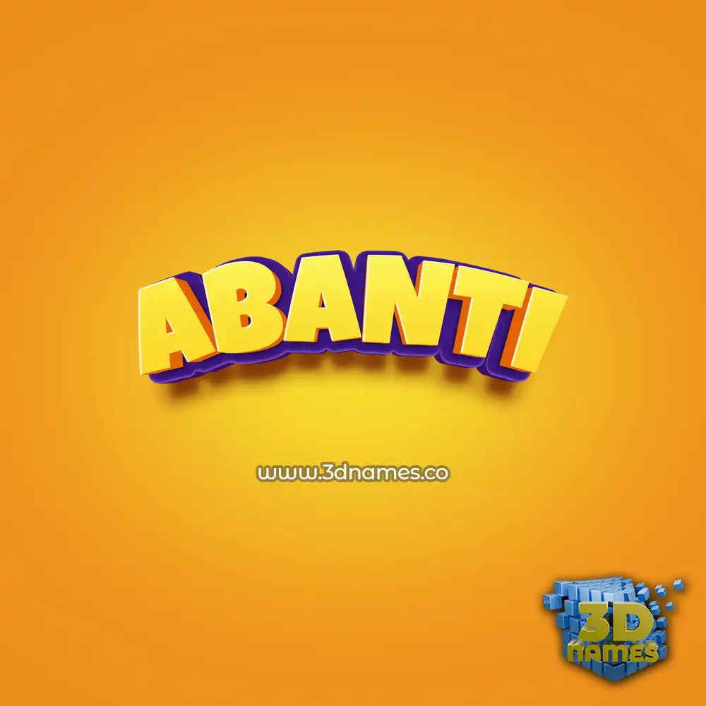 abanti in Orange Toon style - 3D name wallpaper