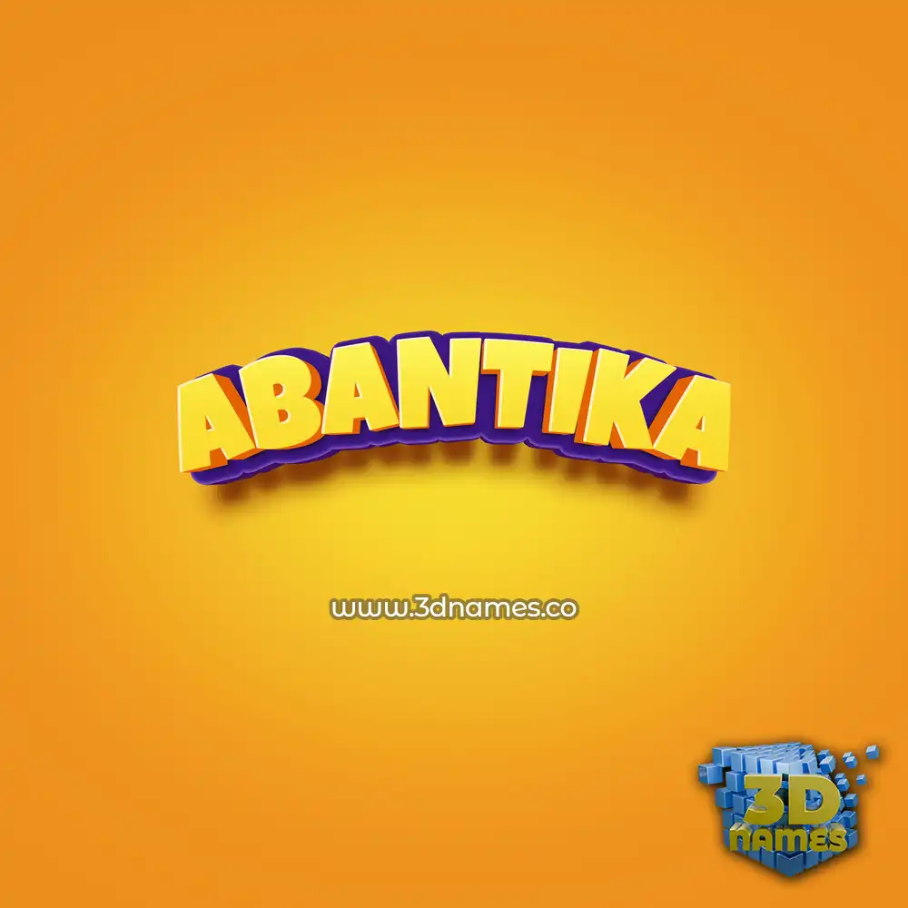 abantika in Orange Toon style - 3D name wallpaper