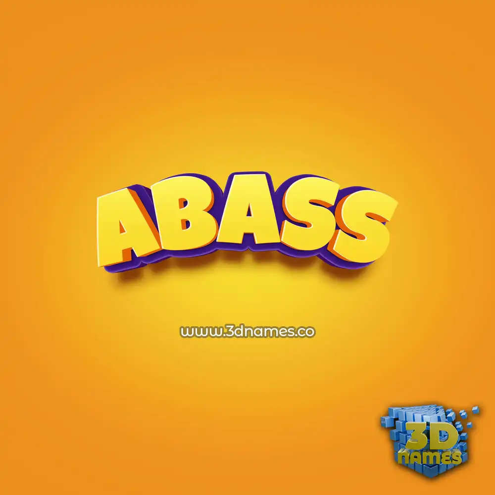 abass in Orange Toon style - 3D name wallpaper