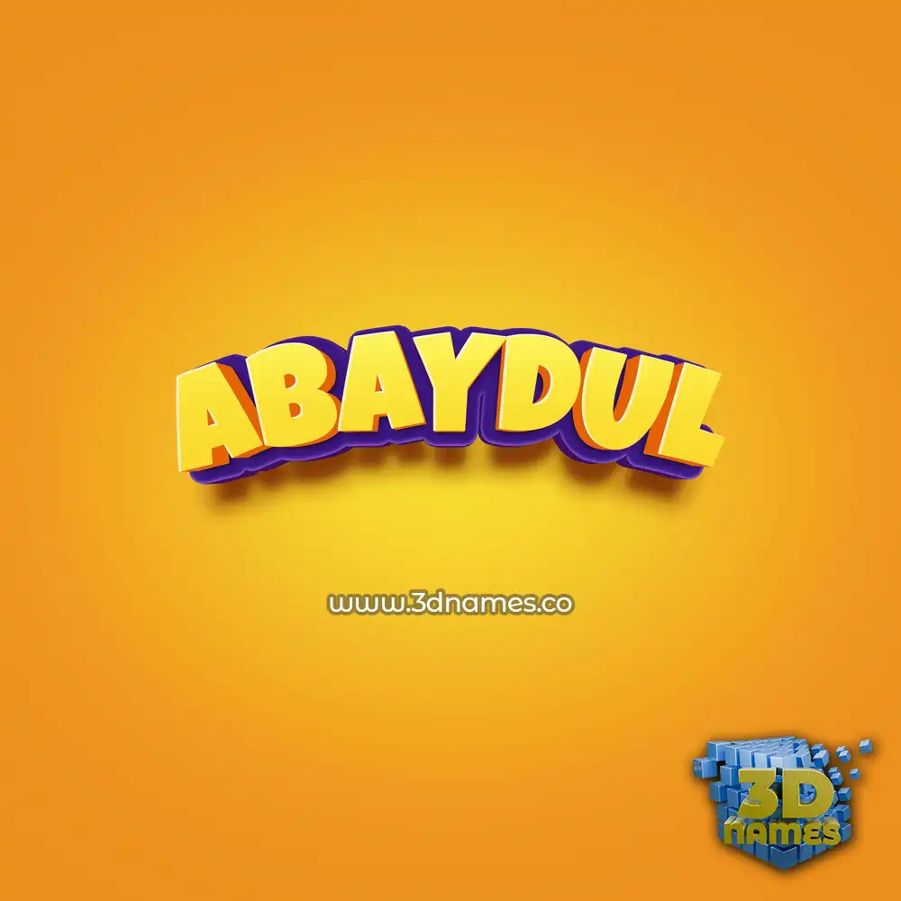 abaydul in Orange Toon style - 3D name wallpaper