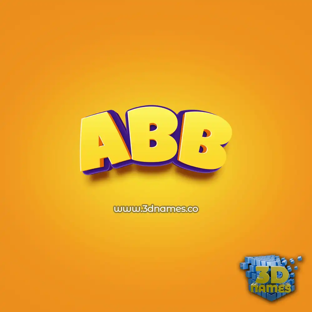 abb in Orange Toon style - 3D name wallpaper