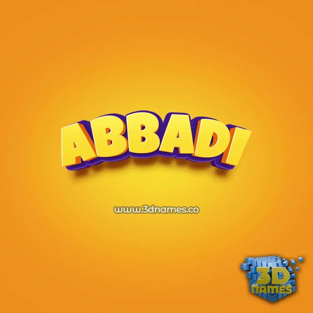 abbadi in Orange Toon style - 3D name wallpaper