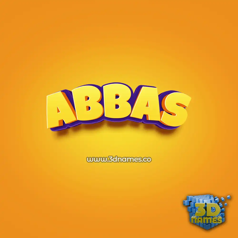 abbas in Orange Toon style - 3D name wallpaper