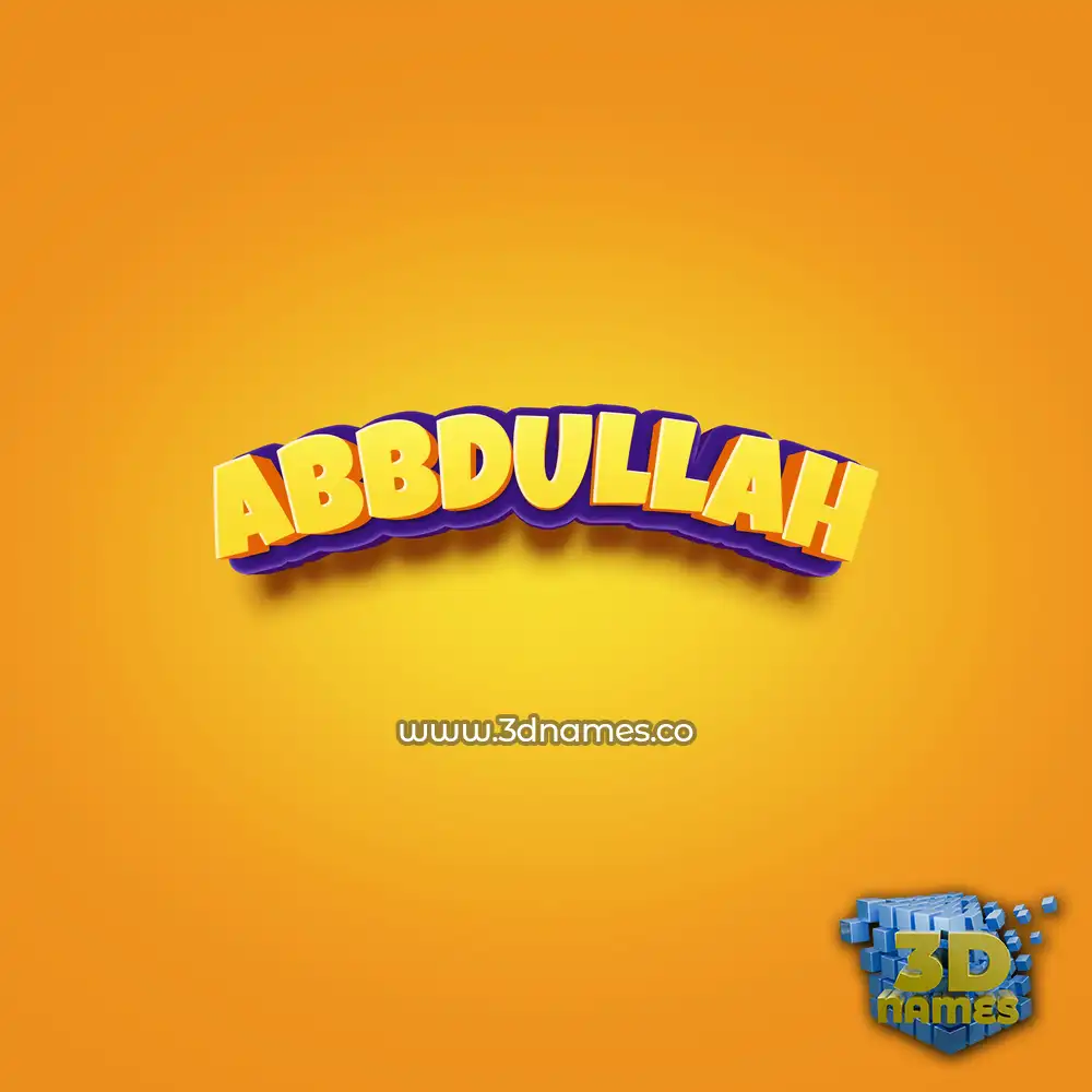 abbdullah in Orange Toon style - 3D name wallpaper