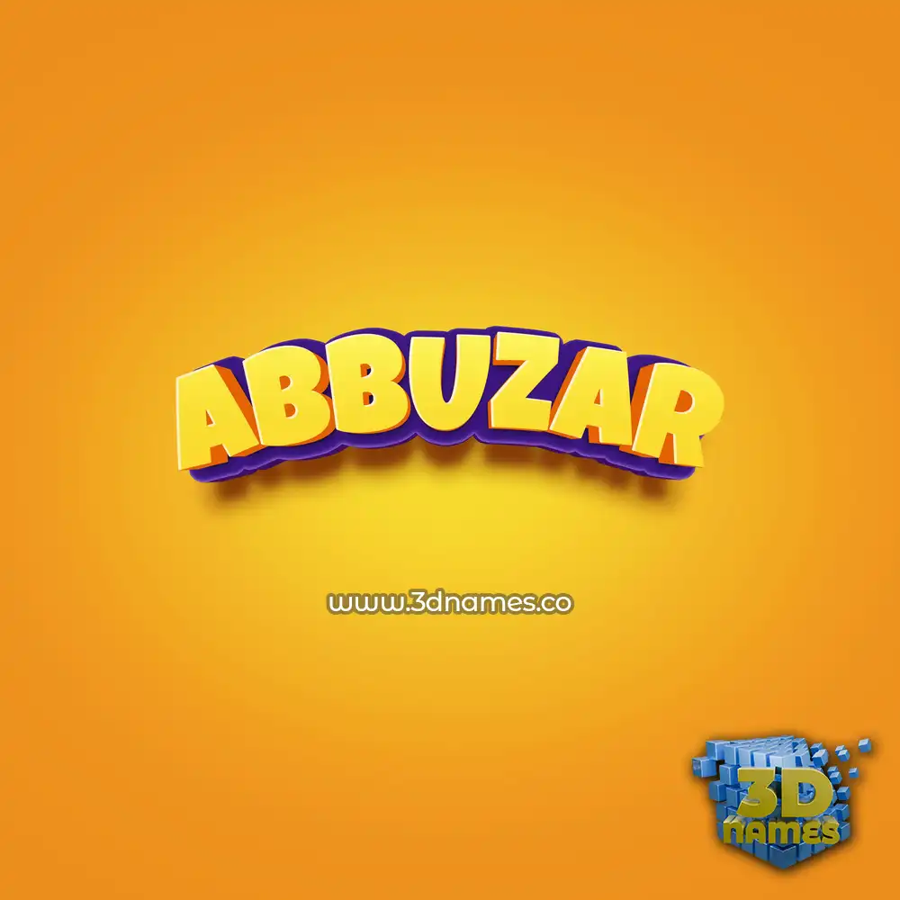 abbuzar in Orange Toon style - 3D name wallpaper
