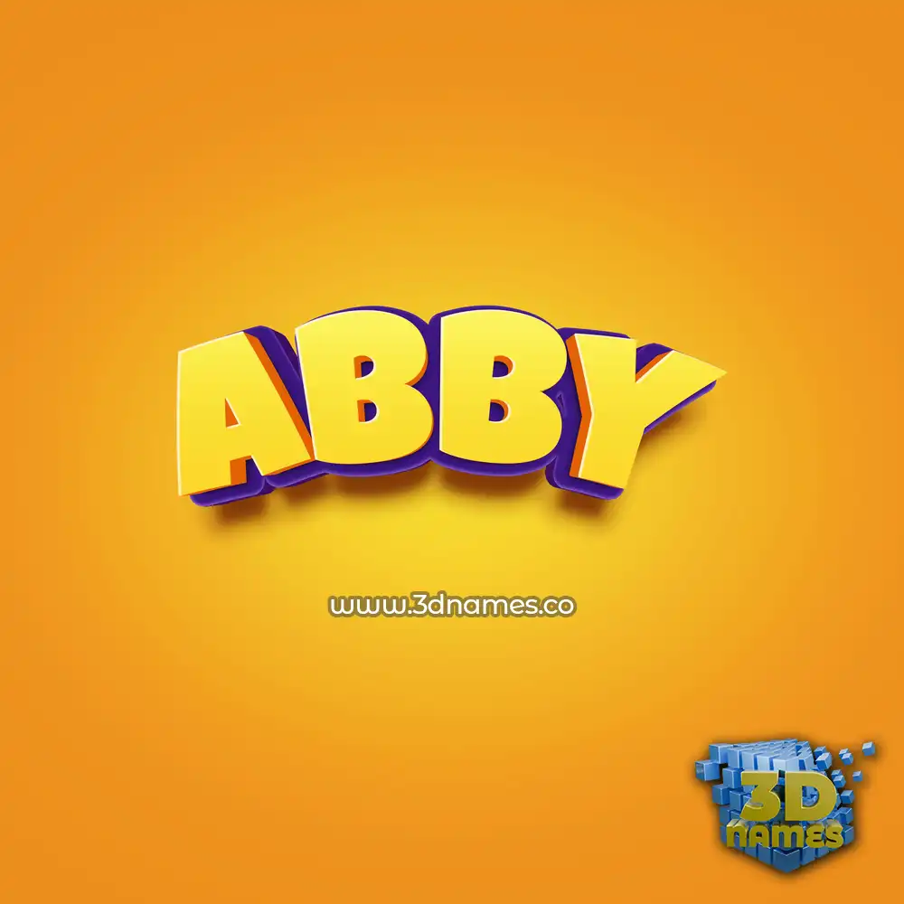 abby in Orange Toon style - 3D name wallpaper