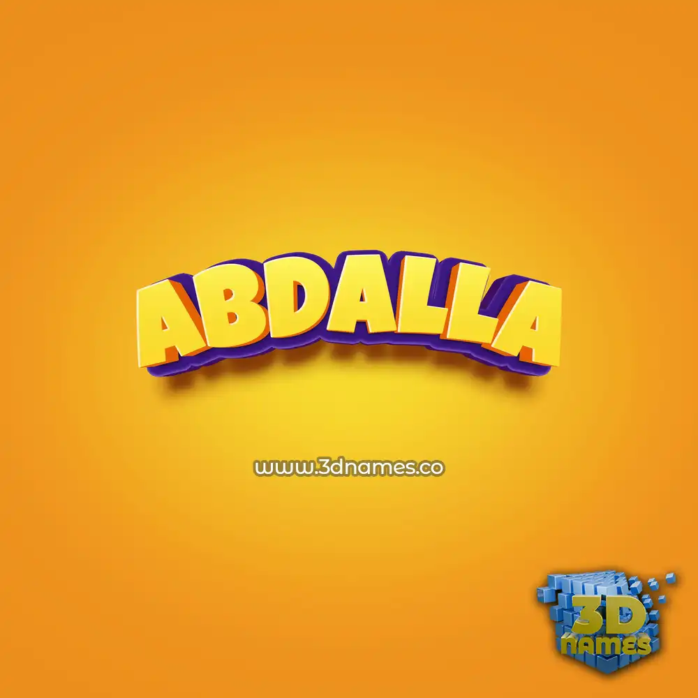 abdalla in Orange Toon style - 3D name wallpaper