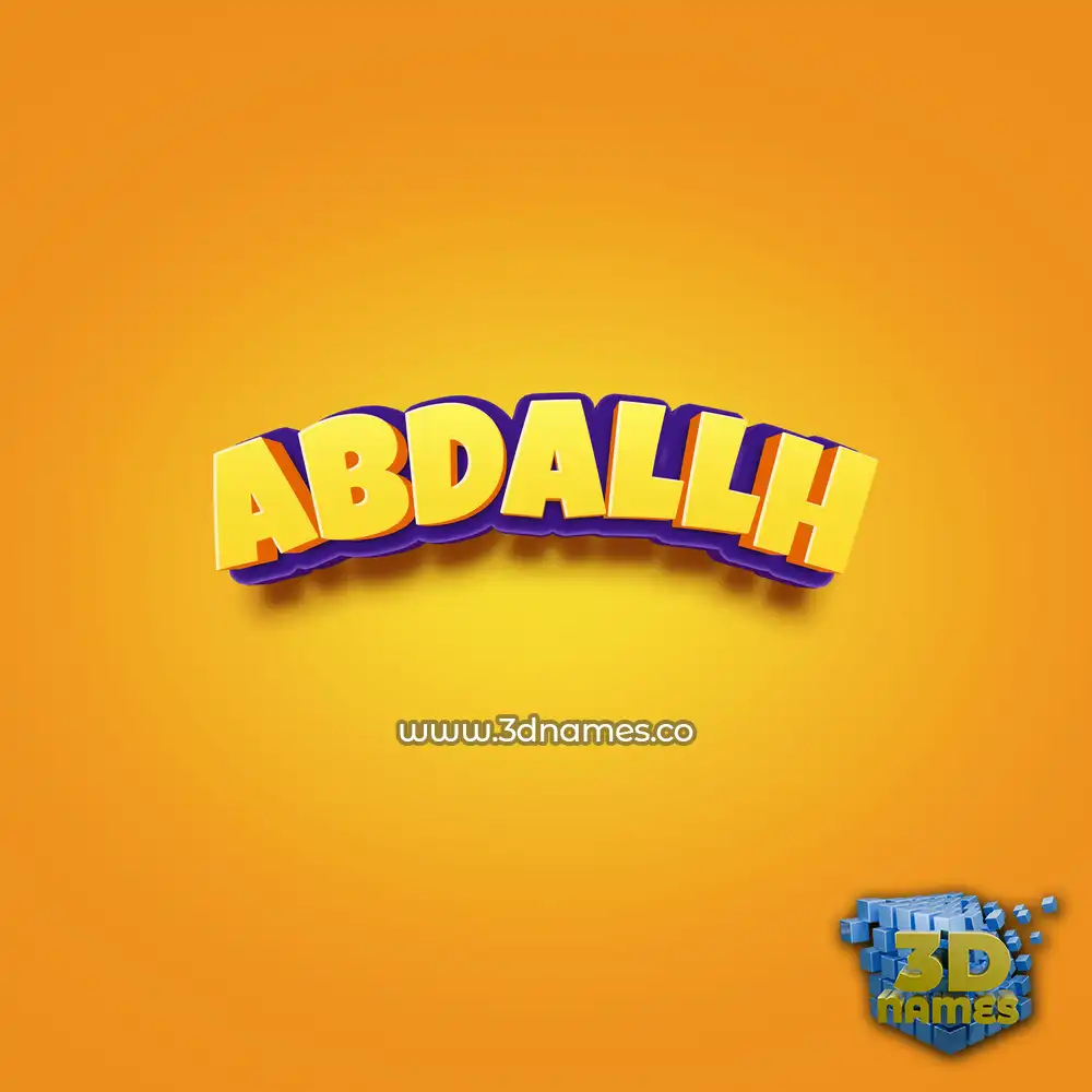 abdallh in Orange Toon style - 3D name wallpaper