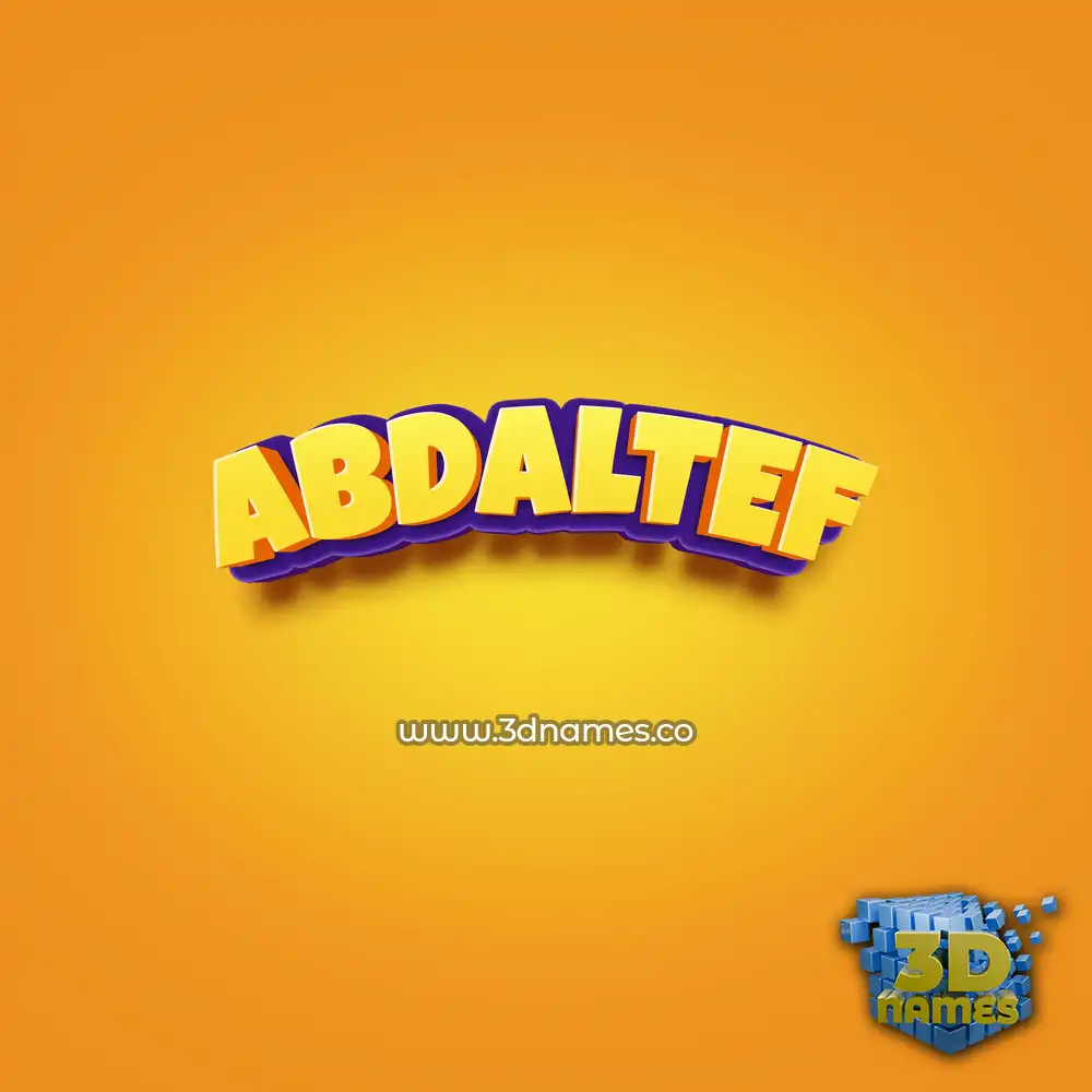 abdaltef in Orange Toon style - 3D name wallpaper