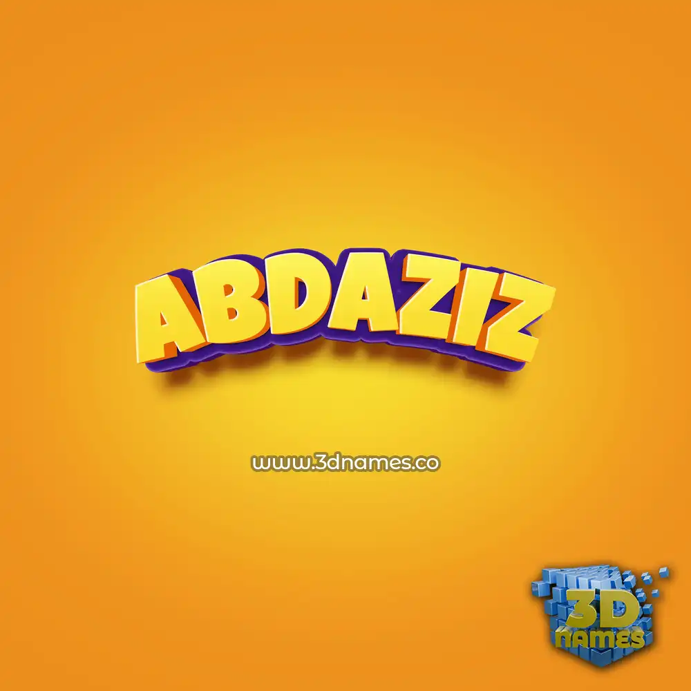 abdaziz in Orange Toon style - 3D name wallpaper