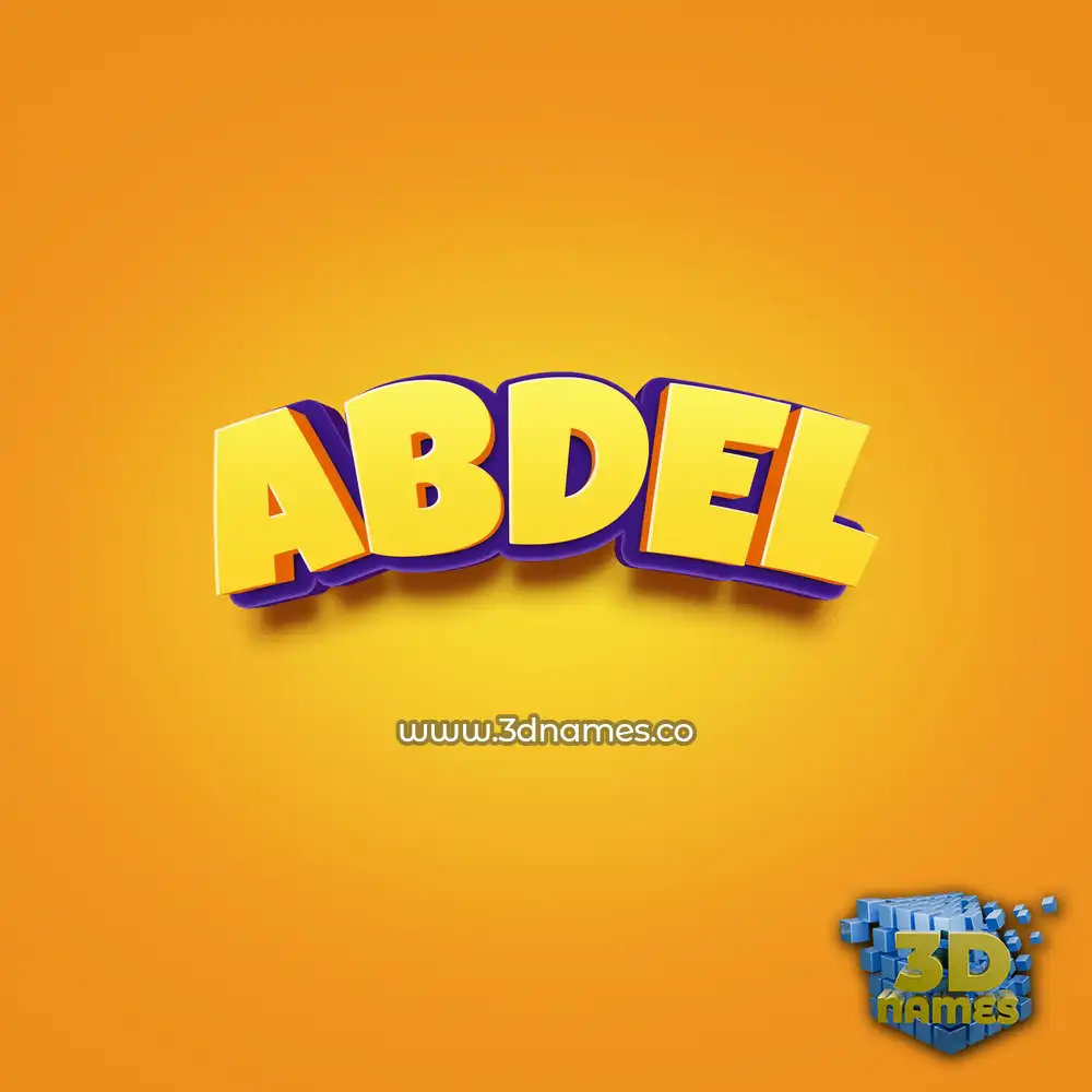 abdel in Orange Toon style - 3D name wallpaper