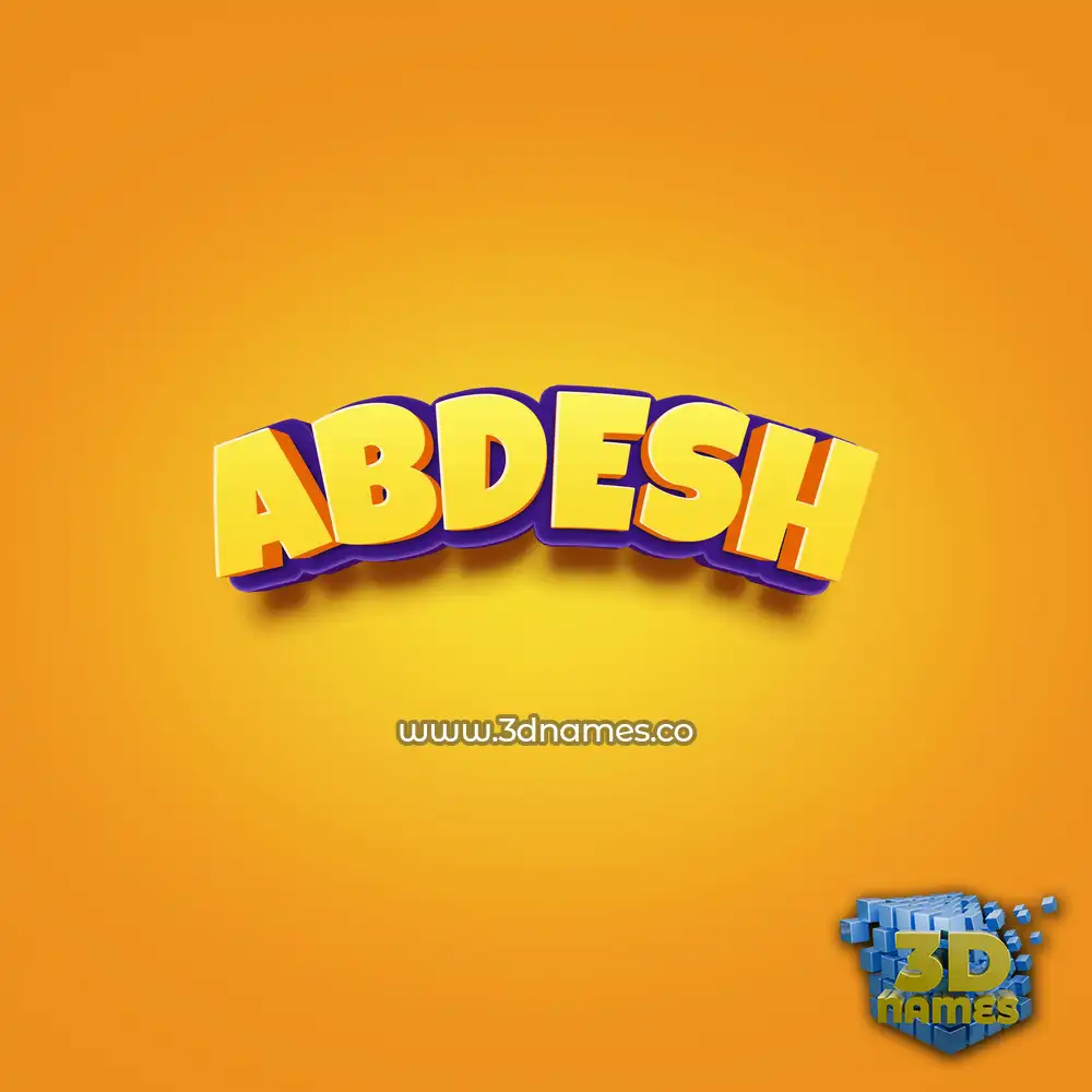 abdesh in Orange Toon style - 3D name wallpaper