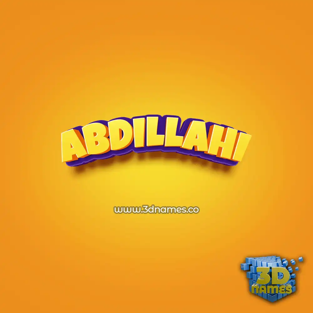 abdillahi in Orange Toon style - 3D name wallpaper