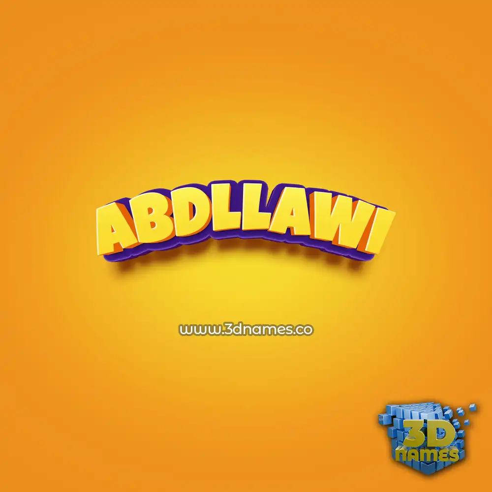 abdllawi in Orange Toon style - 3D name wallpaper