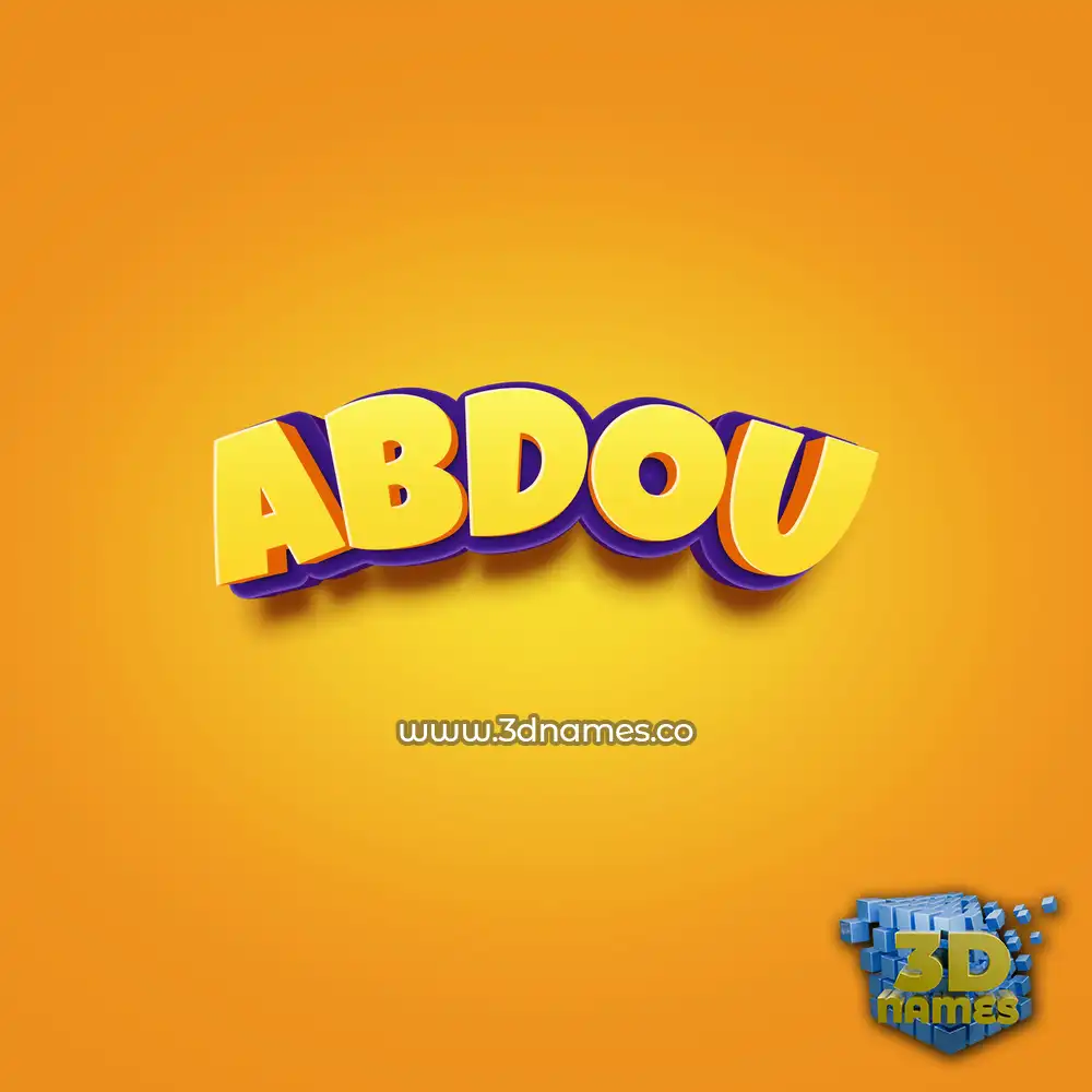 abdou in Orange Toon style - 3D name wallpaper