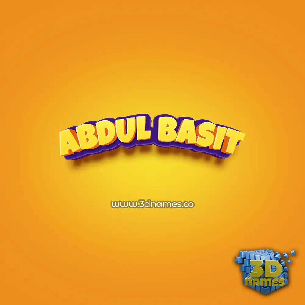 abdul basit in Orange Toon style - 3D name wallpaper