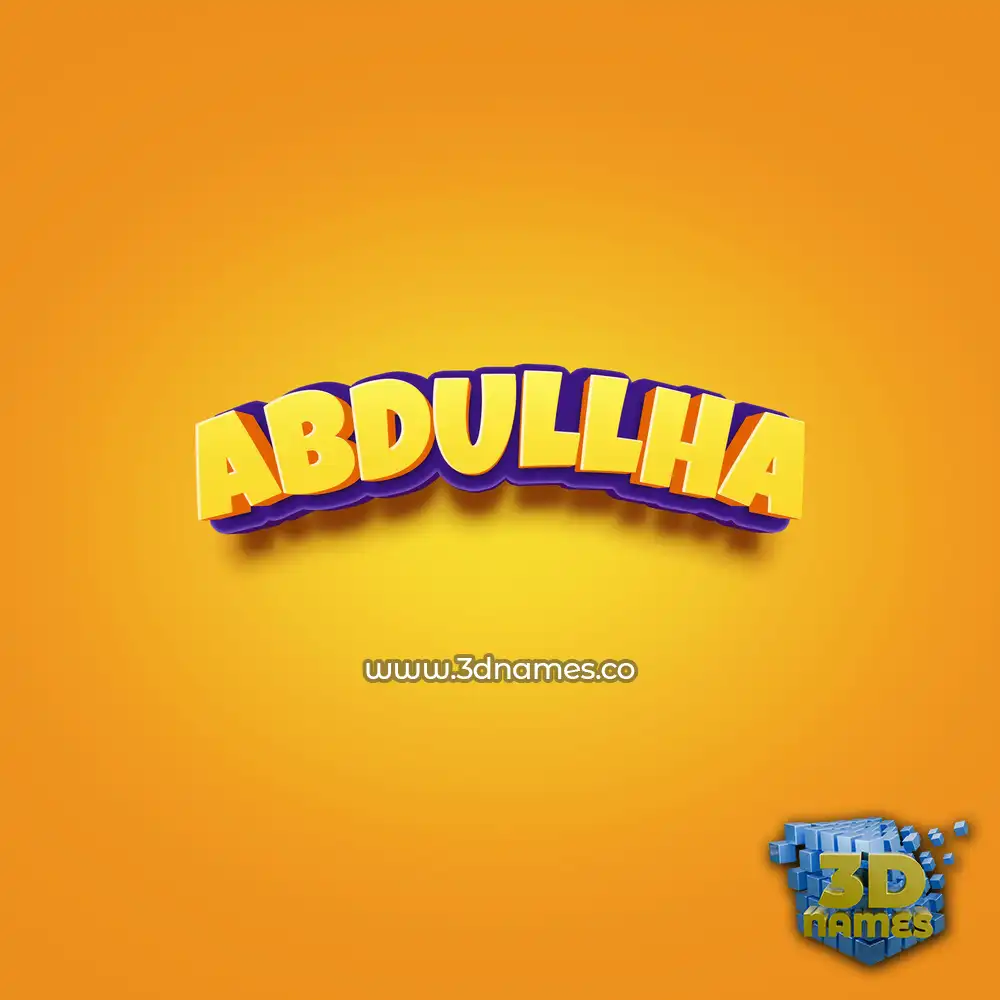 abdullha in Orange Toon style - 3D name wallpaper