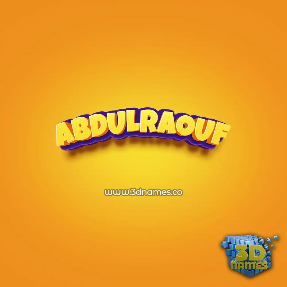 abdulraouf in Orange Toon style - 3D name wallpaper