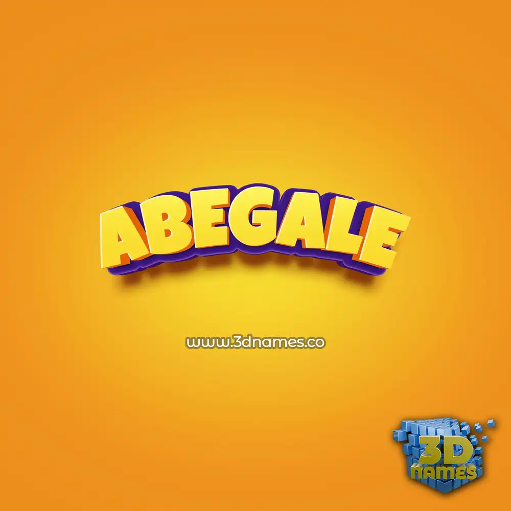 abegale in Orange Toon style - 3D name wallpaper