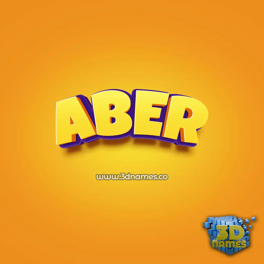 aber in Orange Toon style - 3D name wallpaper