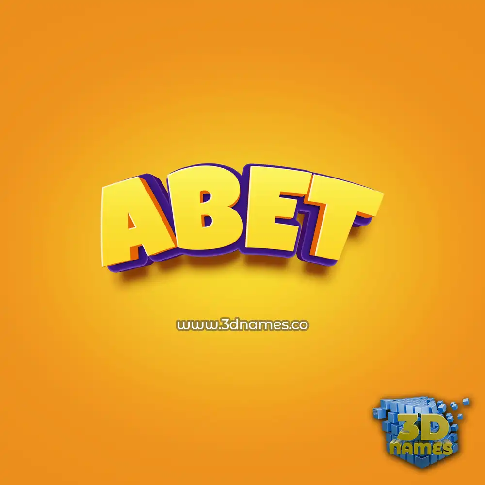 abet in Orange Toon style - 3D name wallpaper