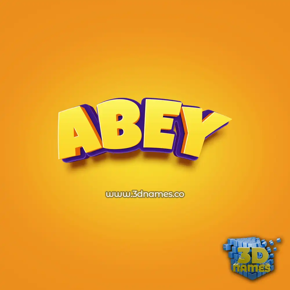 abey in Orange Toon style - 3D name wallpaper
