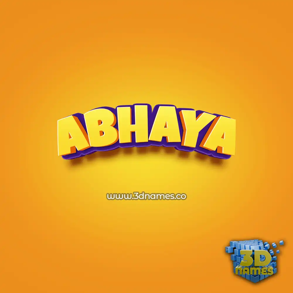abhaya in Orange Toon style - 3D name wallpaper