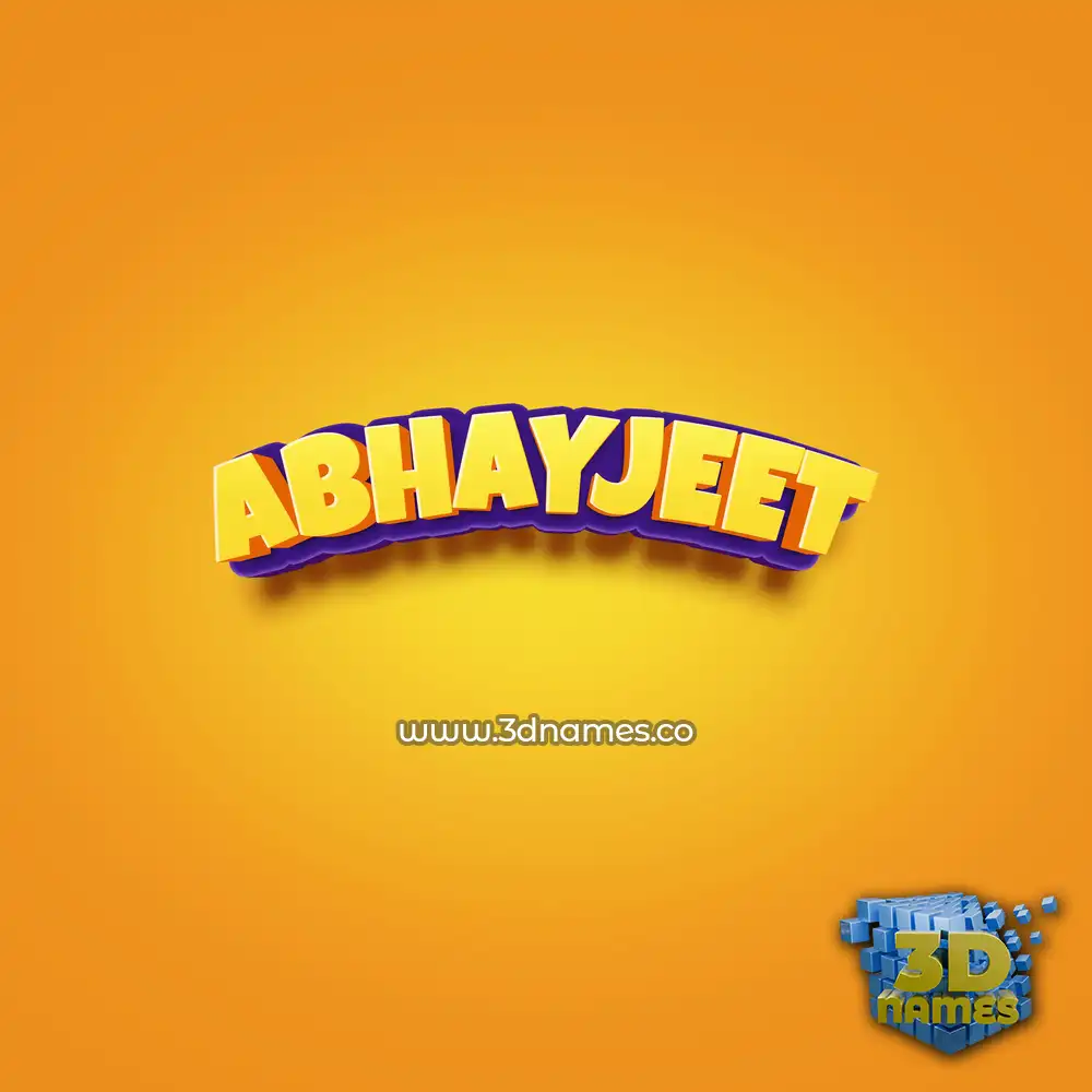 abhayjeet in Orange Toon style - 3D name wallpaper