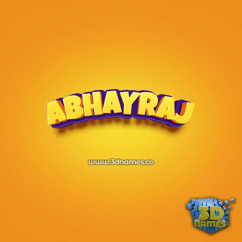 abhayraj in Orange Toon style - 3D name wallpaper