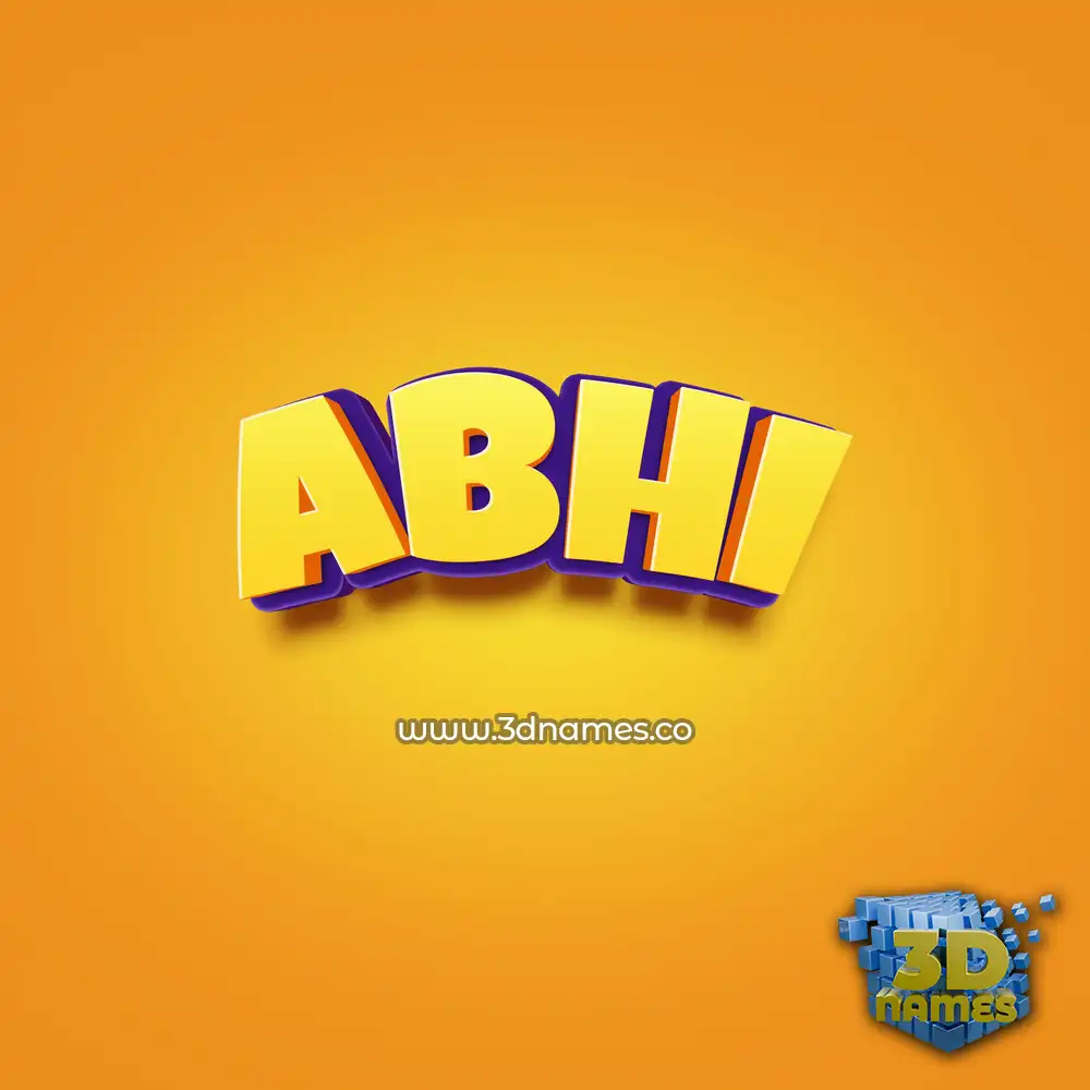abhi in Orange Toon style - 3D name wallpaper