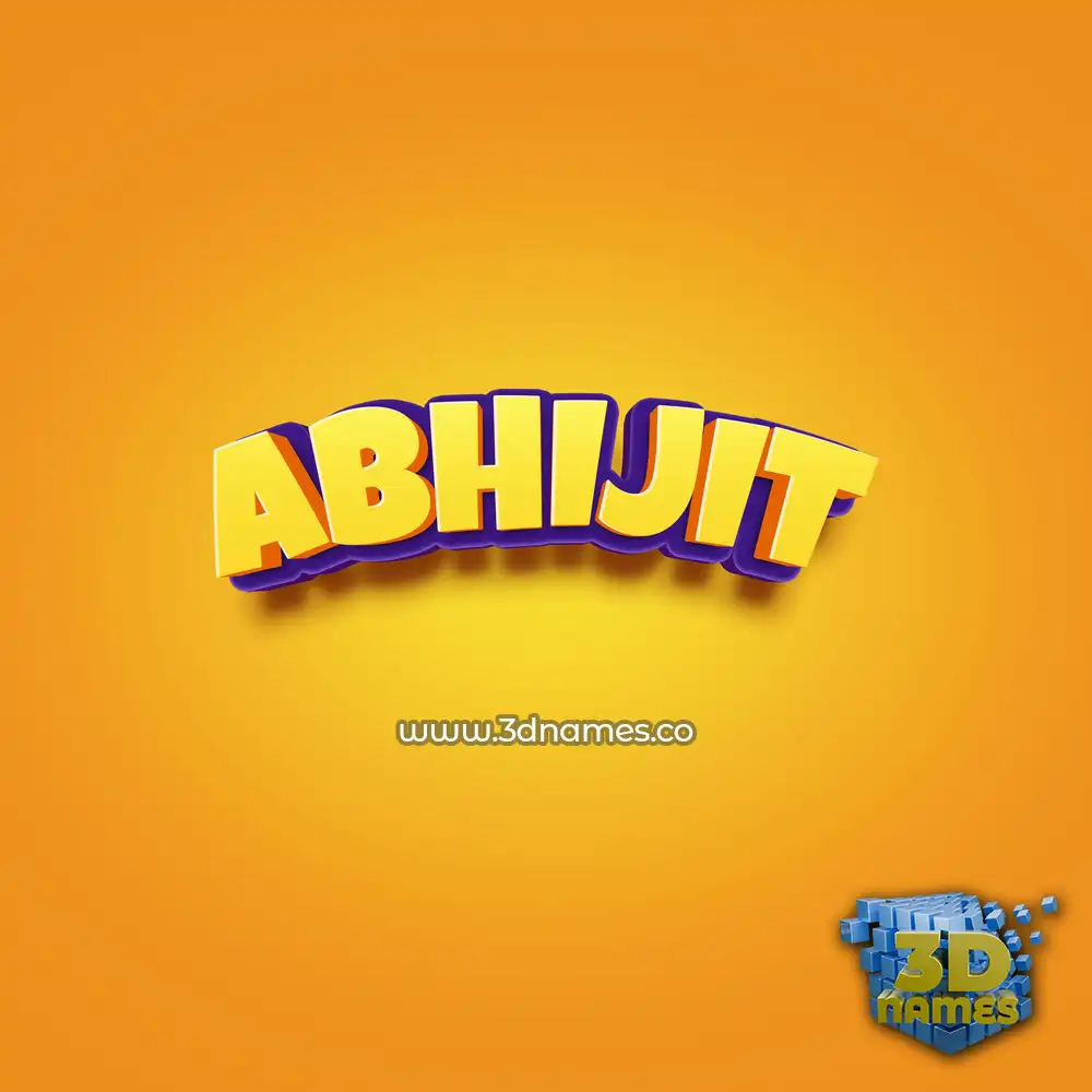 abhijit in Orange Toon style - 3D name wallpaper