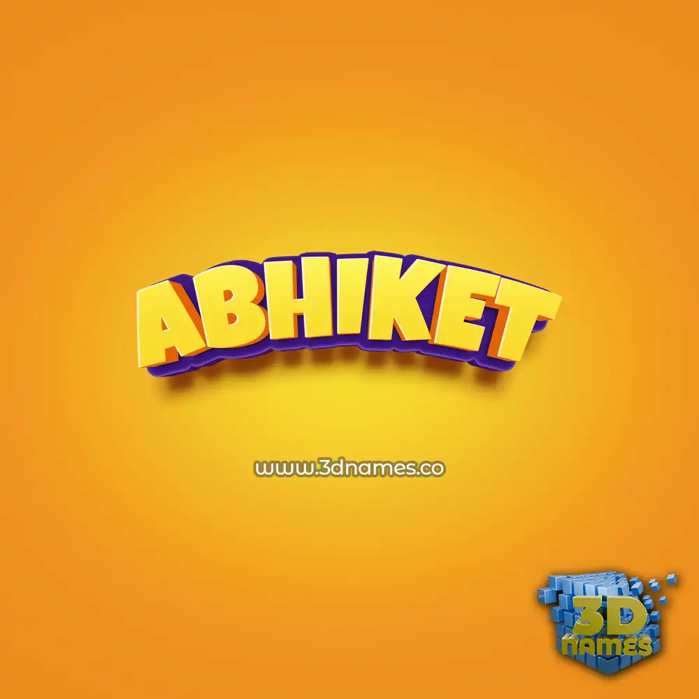 abhiket in Orange Toon style - 3D name wallpaper