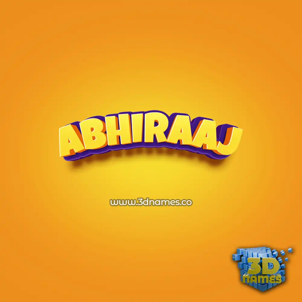 abhiraaj in Orange Toon style - 3D name wallpaper