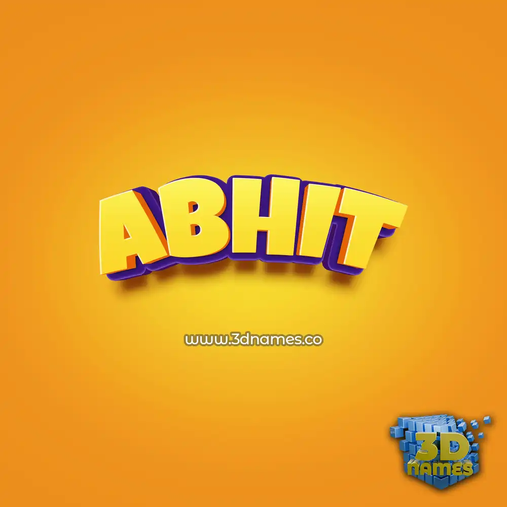 abhit in Orange Toon style - 3D name wallpaper