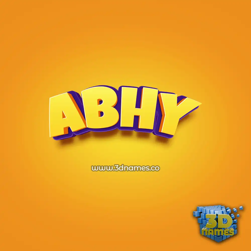 abhy in Orange Toon style - 3D name wallpaper