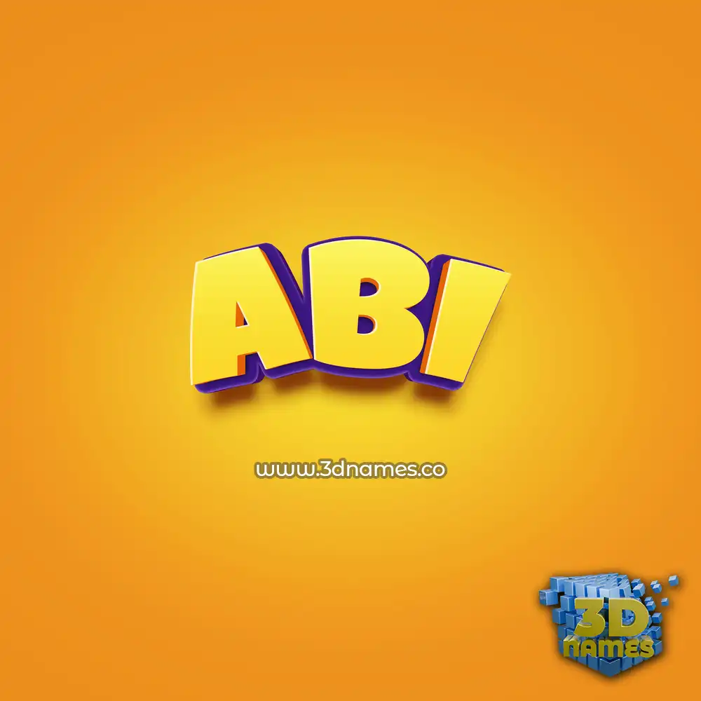 abi in Orange Toon style - 3D name wallpaper
