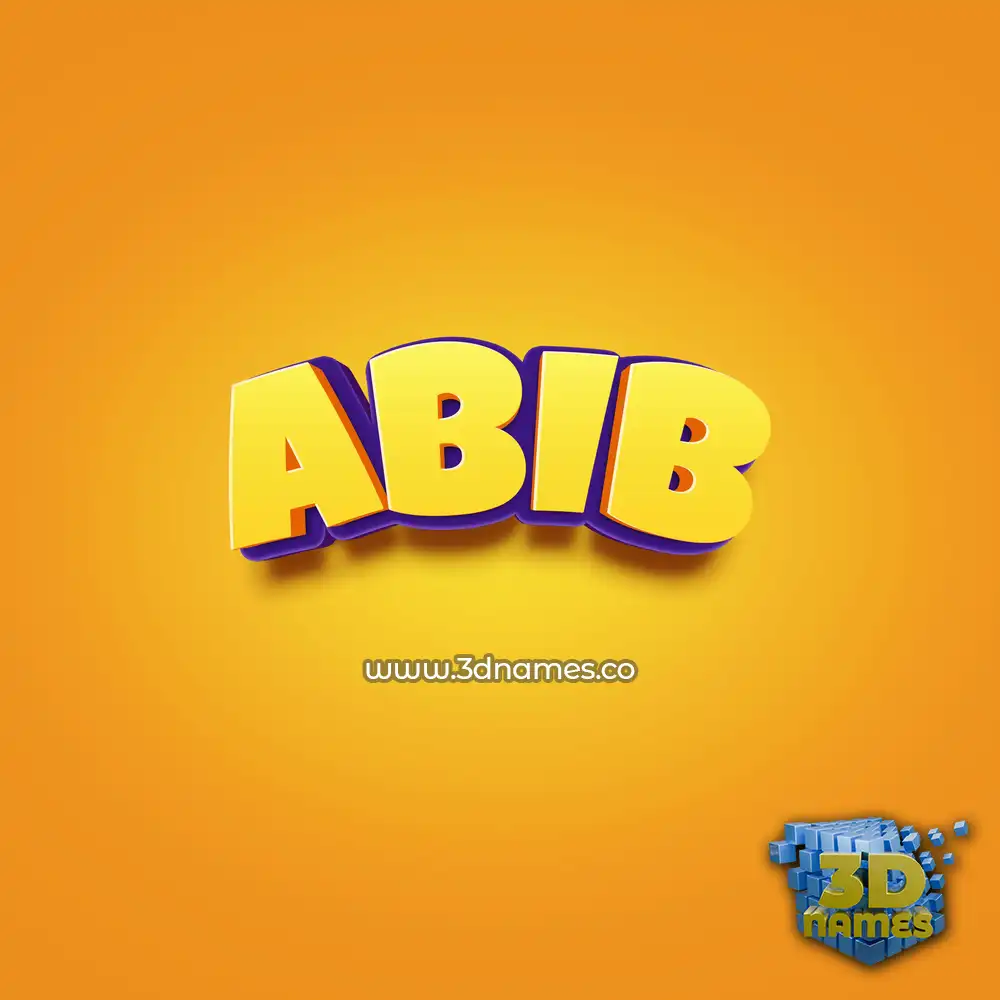 abib in Orange Toon style - 3D name wallpaper