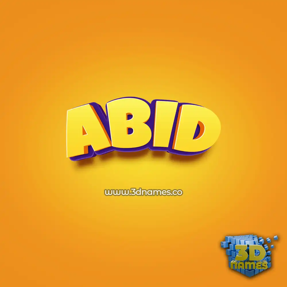 abid in Orange Toon style - 3D name wallpaper