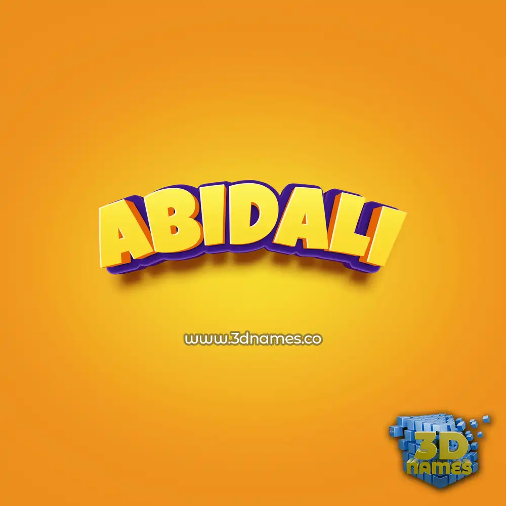 abidali in Orange Toon style - 3D name wallpaper